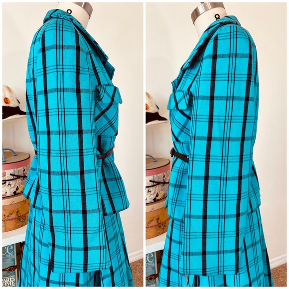 Vintage 60’s/70’s “Mad Men” Plaid Skirt & Jacket Suit - Picture 5 of 15